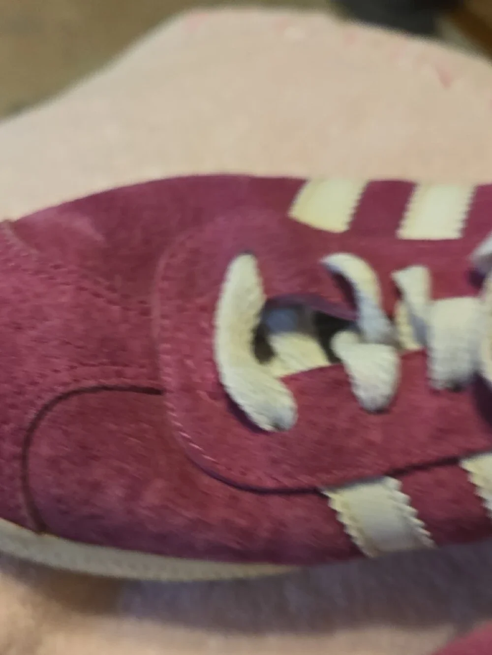 adidas Women’s Suede Sneakers in Magenta and White